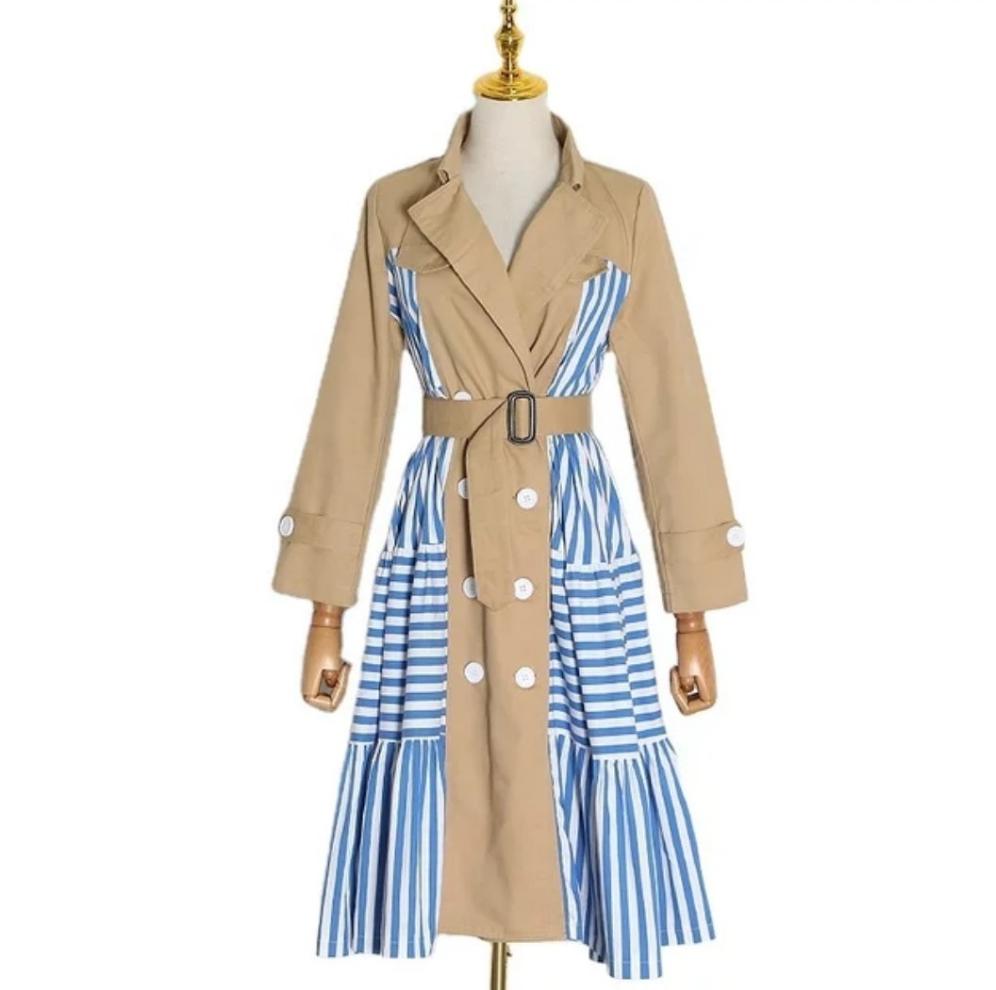 Stripe Trench Coat