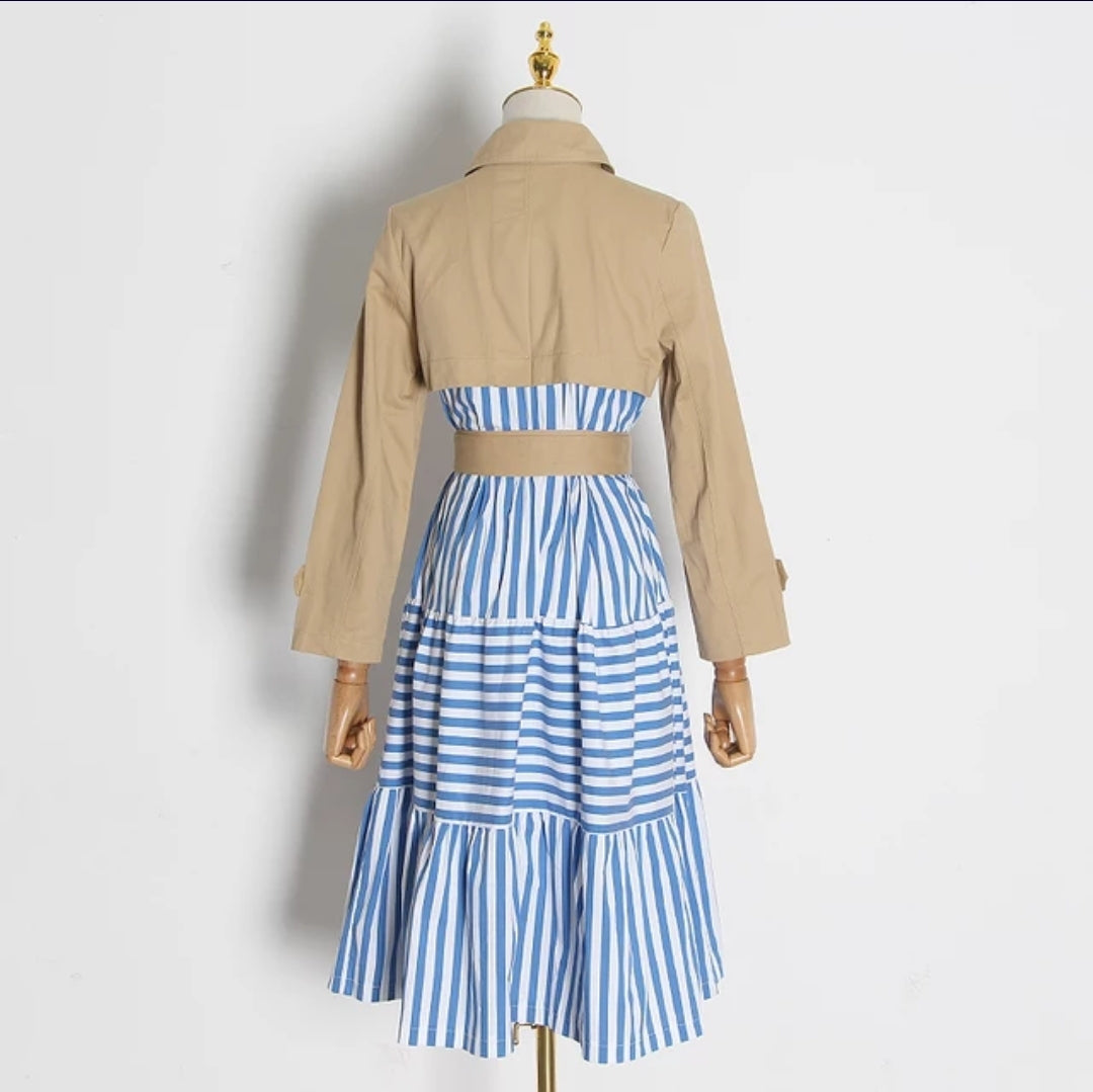 Stripe Trench Coat