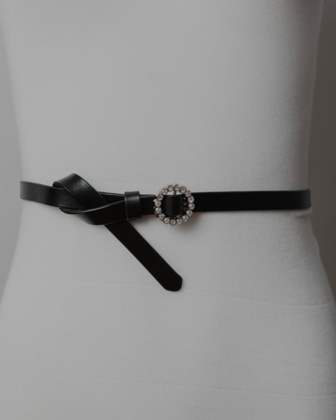 Skinny Rhinestone leather belt